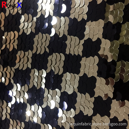 5mm reversible Black and White Sequin Fabric